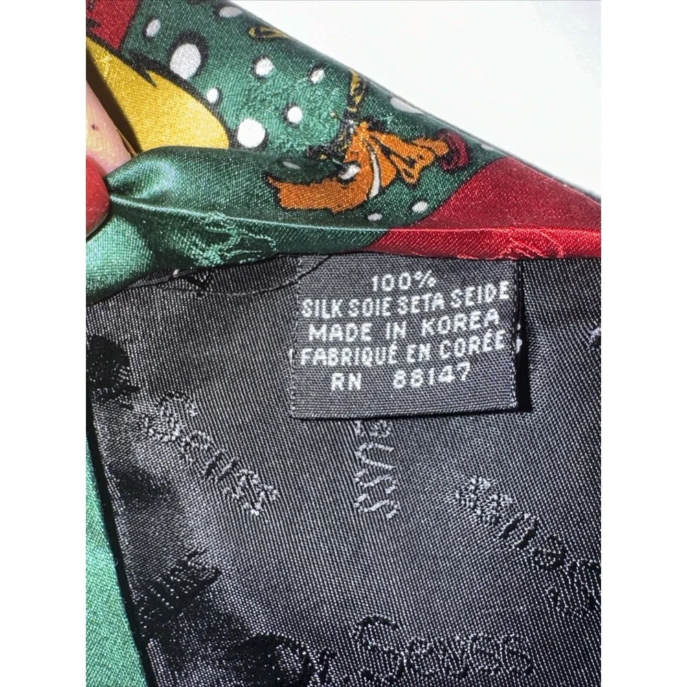 Seuss Wear Necktie Mens OS Red Green Grinch Whoville Silk Vintage‎ 1997
